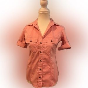 Express Short-Sleeve Metal Button-Shirt®
XS pink , excellent condition